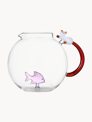 Tabby Cat Handmade Borosilicate Jug, 2.4 L