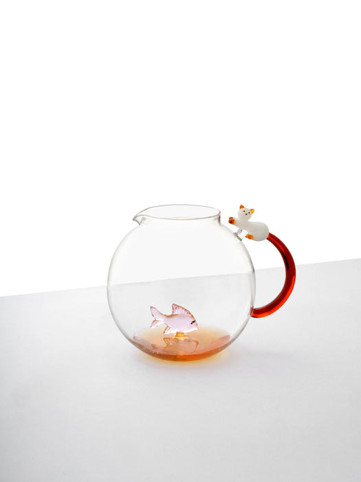 Tabby Cat Handmade Borosilicate Jug, 2.4 L