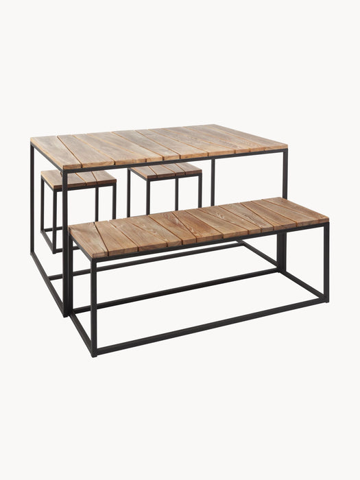 Robinia Wood Garden Lounge Set Alois Set of 4