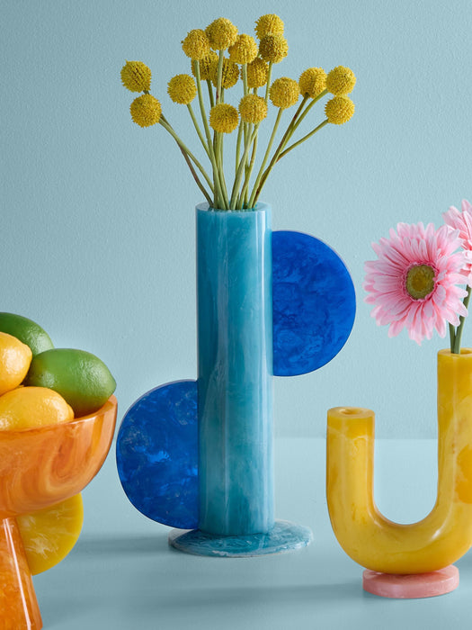 Handmade Marble Effect Vase Como H 30 cm