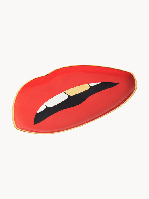 Decorative Porcelain Tray Lips with Gold