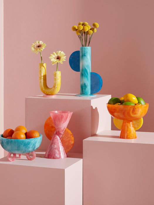 Handmade Marble Effect Vase Como H 20 cm