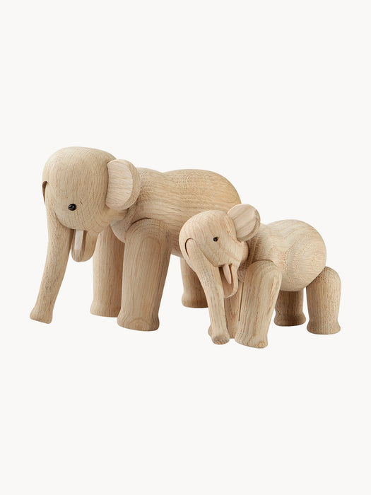 Oak Wood Decorative Object Elephant Mini