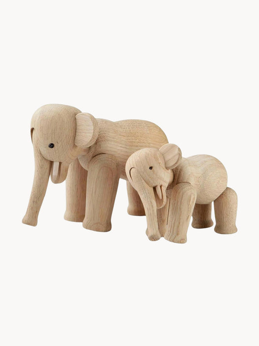Oak Wood Decorative Object Elephant Mini