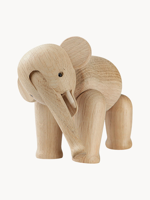Oak Wood Decorative Object Elephant Mini