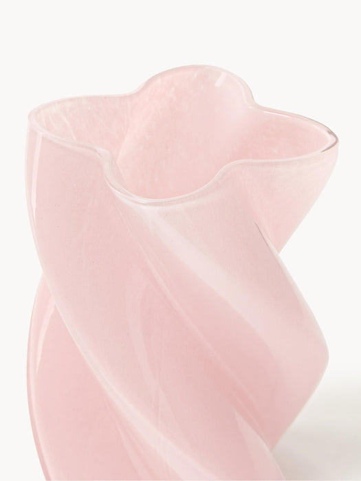 Handmade Glass Vase Marshmallow, H 20 cm