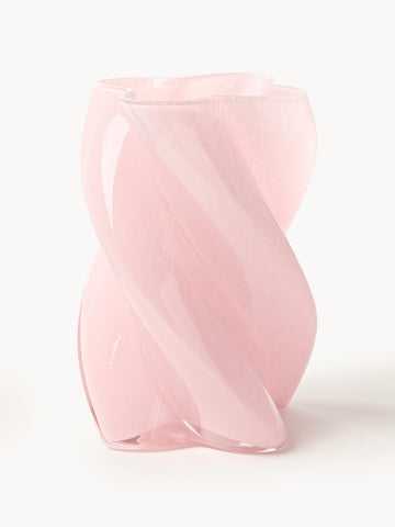 Handmade Glass Vase Marshmallow, H 20 cm