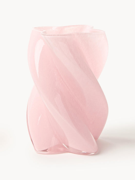 Handmade Glass Vase Marshmallow, H 20 cm