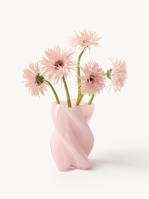 Handmade Glass Vase Marshmallow, H 20 cm