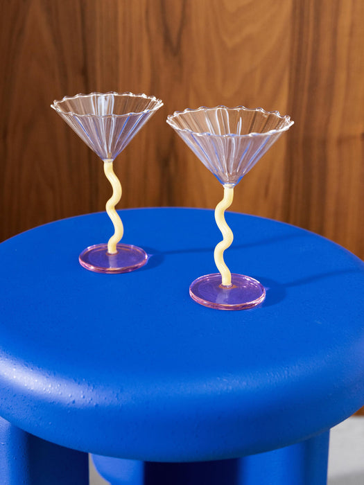 Borosilicate Martini Glasses Curve, Set of 2