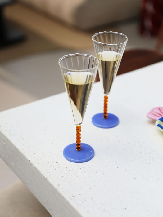 Handmade Champagne Glasses Perle Set of 2