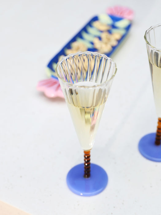 Handmade Champagne Glasses Perle Set of 2