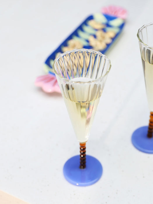 Handmade Champagne Glasses Perle, Set of 2