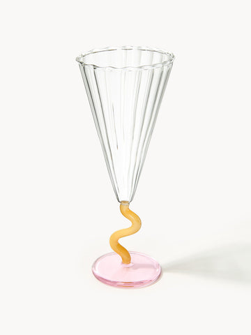 Handmade Champagne Glasses Curve, Set of 2