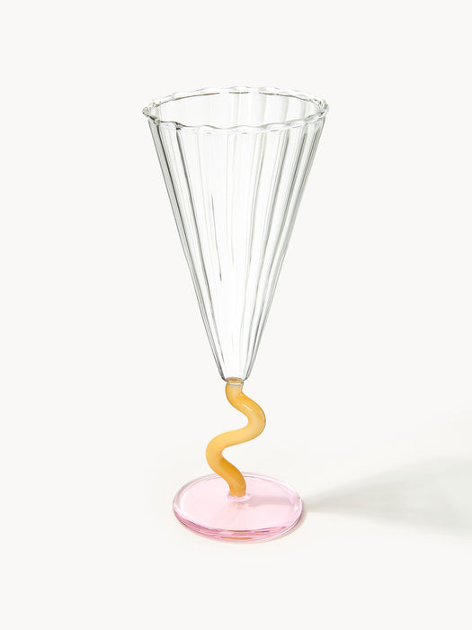 Handmade Champagne Glasses Curve Set of 2