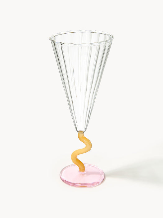 Handmade Champagne Glasses Curve, Set of 2