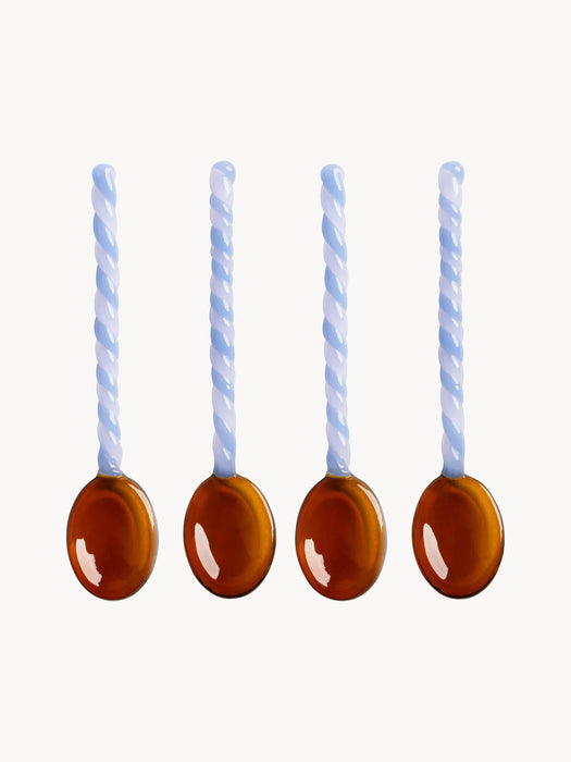 Handmade Borosilicate Spoons Duet, Set of 4