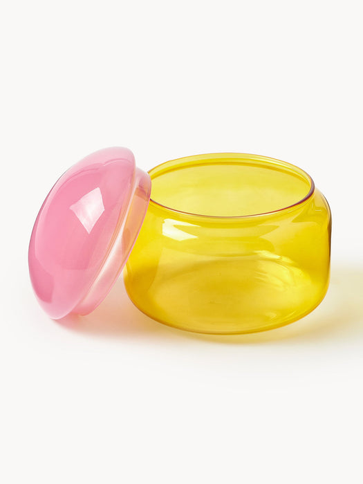 Handmade Borosilicate Storage Jar Puffy