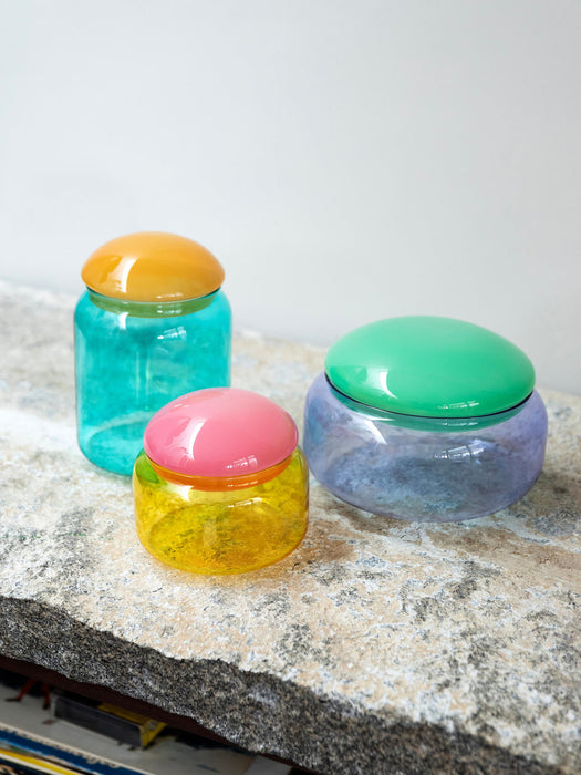 Handmade Borosilicate Storage Jar Puffy