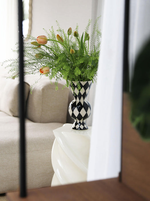 Hand-Painted Vase Rhombic, H 30 cm