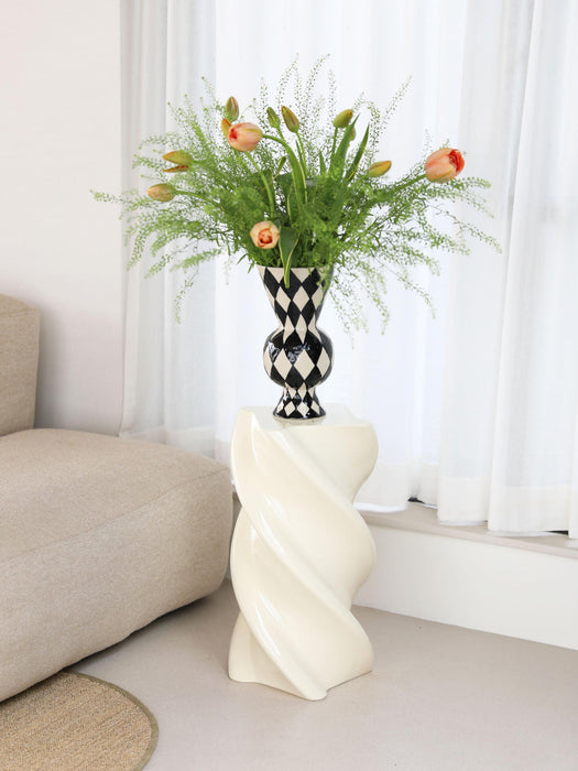 Hand-Painted Vase Rhombic, H 30 cm