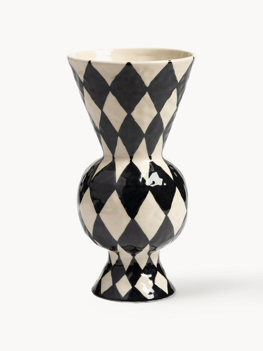 Hand-Painted Vase Rhombic, H 30 cm