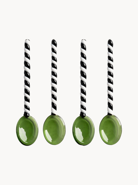 Handmade Borosilicate Spoons Duet, Set of 4