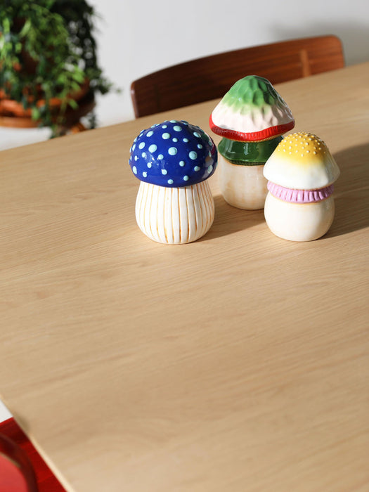 Hand Painted Dolomite Storage Jar Magic Mushroom
