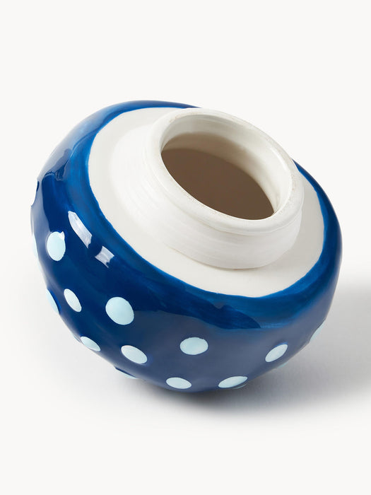 Hand Painted Dolomite Storage Jar Magic Mushroom