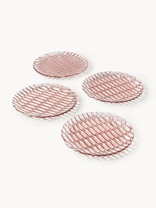 Jellies Breakfast Plates with Textured Pattern, Set of 4