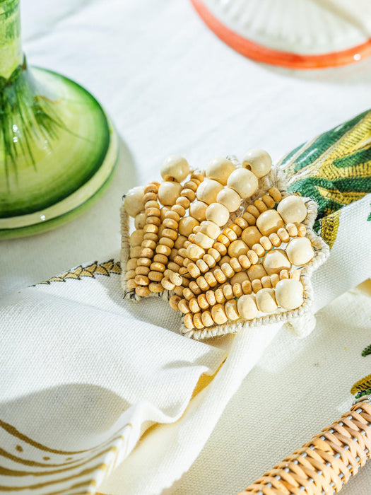 Shell Wooden Napkin Rings, Set of 2
