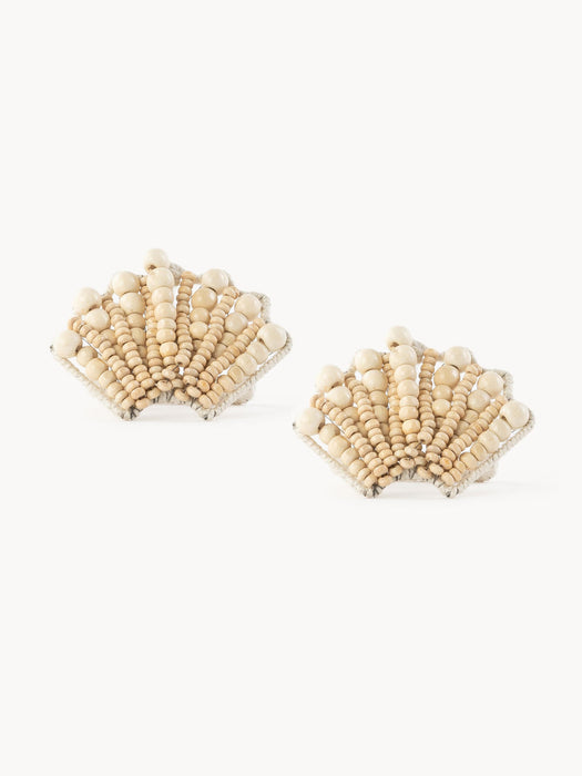 Shell Wooden Napkin Rings, Set of 2