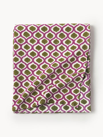 Azra Hand-Printed Cotton Tablecloth