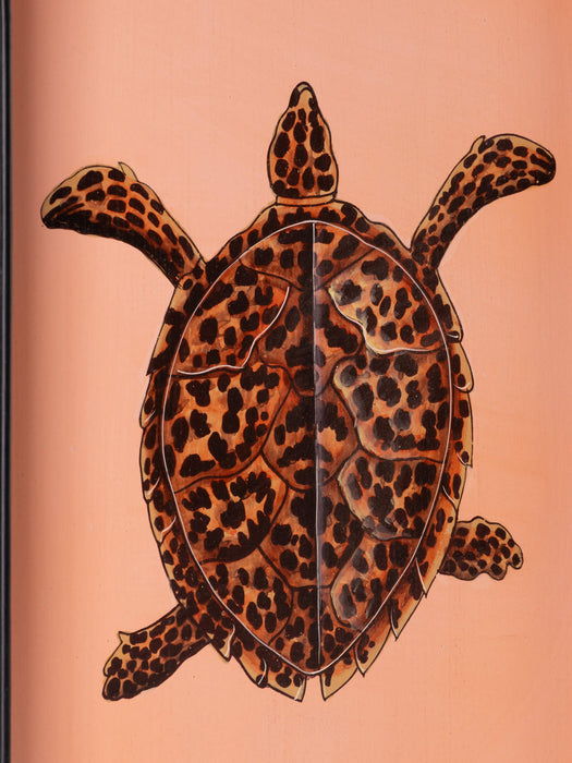 Fauna Hand-Painted Decorative Tray with Turtle Motif