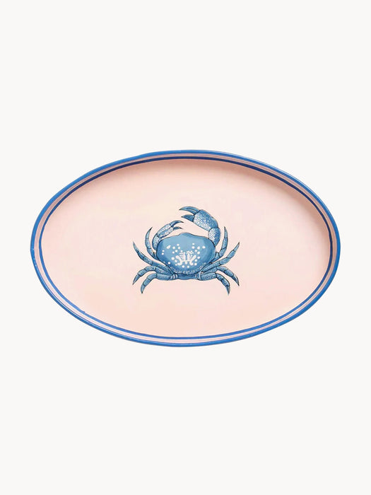 Hand-Painted Decorative Tray Fauna with Crab Motif