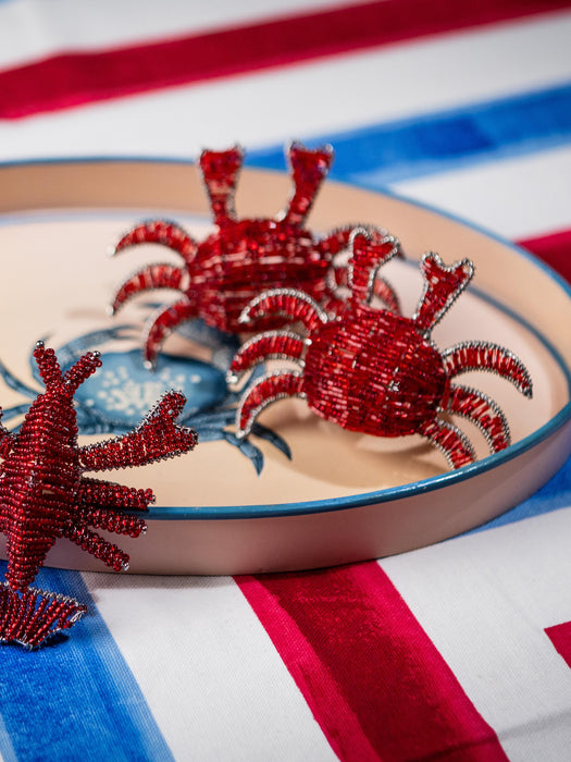 Hand-Painted Decorative Tray Fauna with Crab Motif