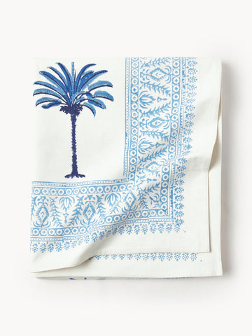 The Palms Hand-printed Cotton Tablecloth
