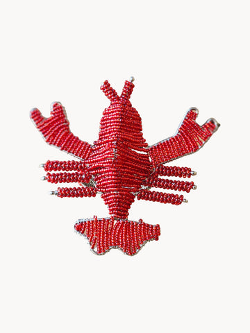 Lobster Glass Bead Napkin Rings, Set of 2