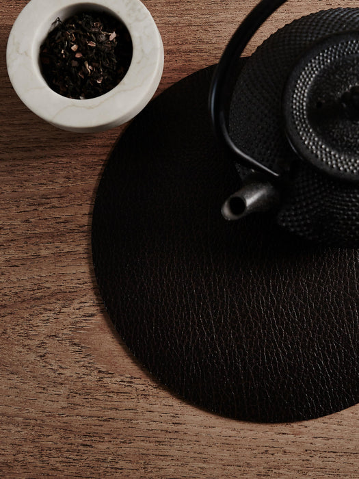 Leather Round Coaster Hot
