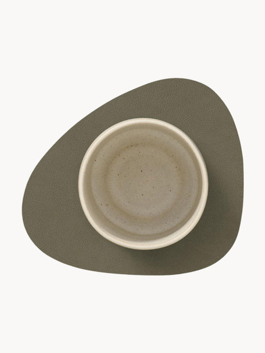 Asymmetrical Leather Coasters Curve Set of 4