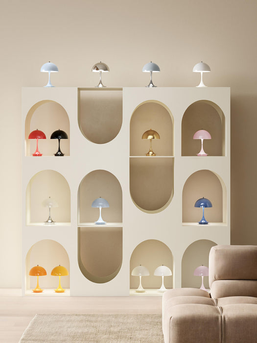 Small Portable LED Table Lamp Panthella 160 Design Verner Panton