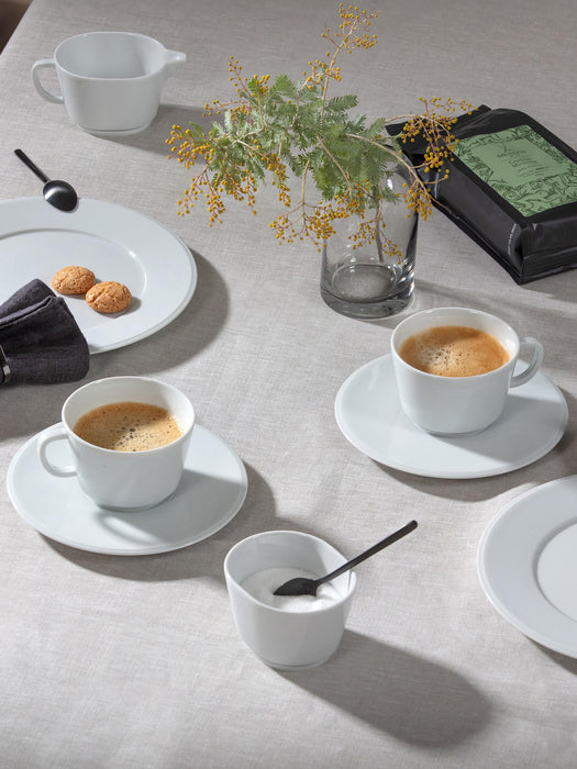 Handmade Porcelain Espresso Cups Vitruv with Saucers Set of 2