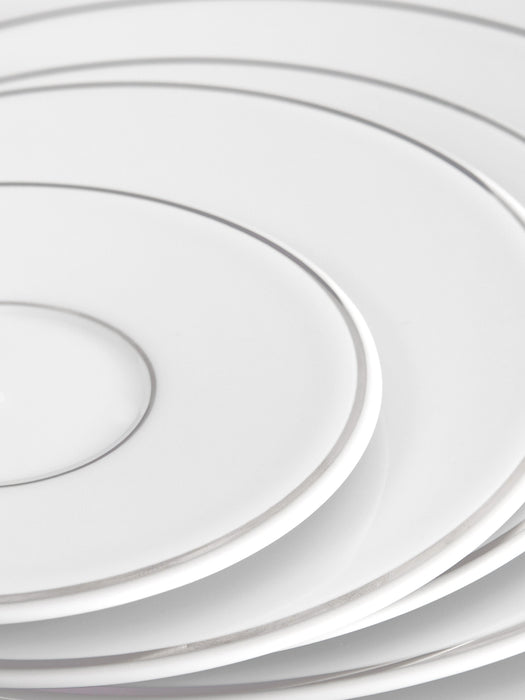 Handmade Porcelain Breakfast Plates Vitruv with Platinum Rim Set of 2