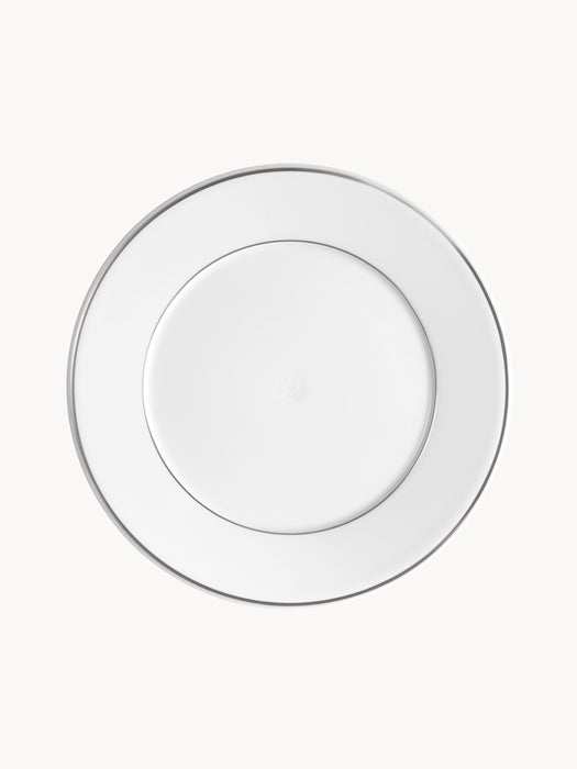 Handmade Porcelain Breakfast Plates Vitruv with Platinum Rim Set of 2