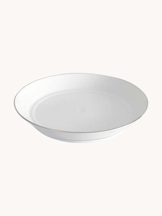 Handmade Porcelain Pasta Plates Vitruv with Platinum Rim Set of 2
