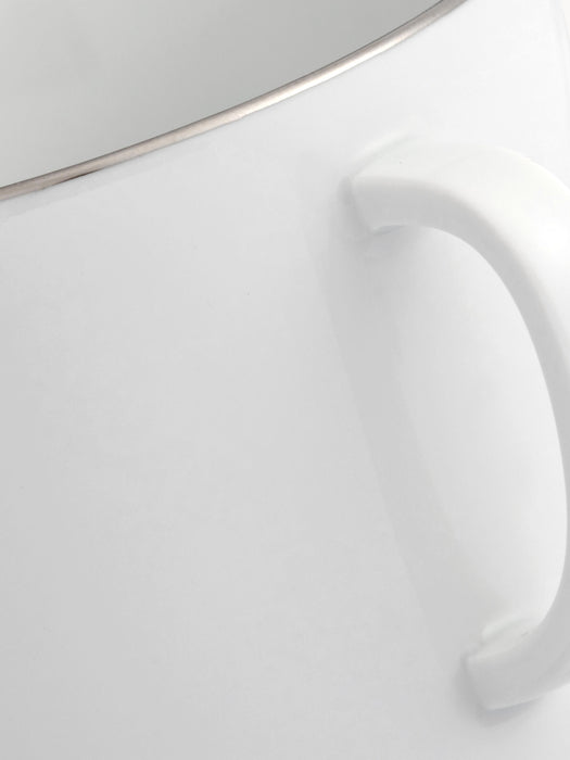 Handmade Porcelain Vitruv Mugs with Platinum Rim Set of 2