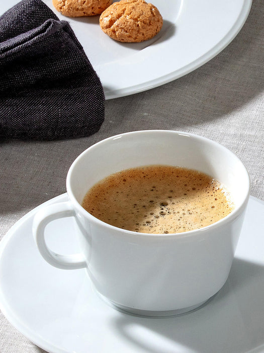 Handmade Porcelain Vitruv Coffee Cups with Saucers Set of 2
