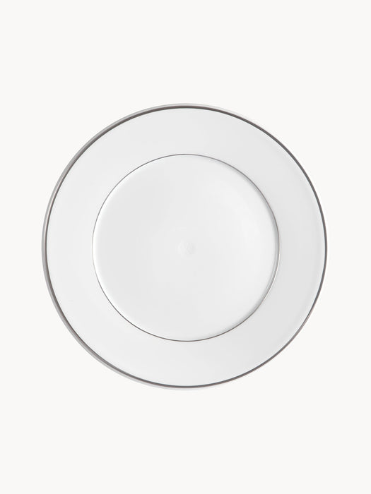 Handmade Porcelain Dinner Plates Vitruv with Platinum Rim Set of 2