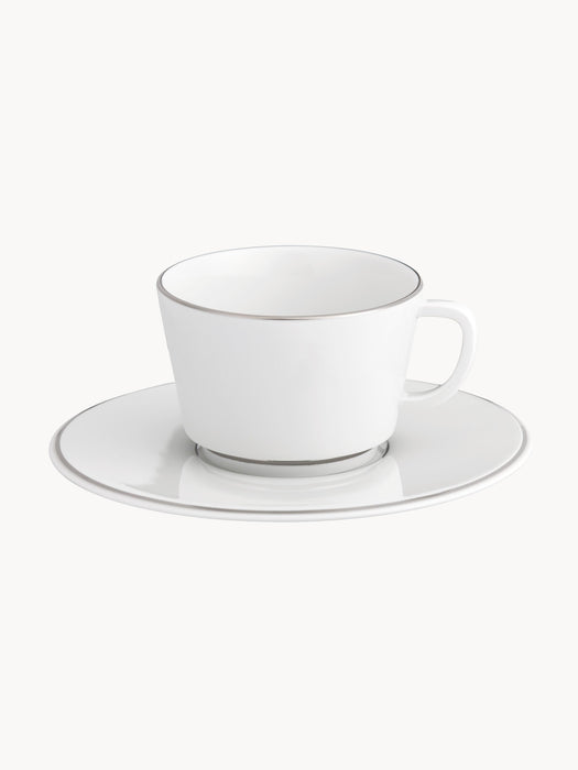 Handmade Porcelain Vitruv Coffee Cups with Saucers Set of 2