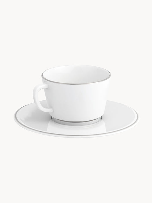 Handmade Porcelain Vitruv Coffee Cups with Saucers Set of 2